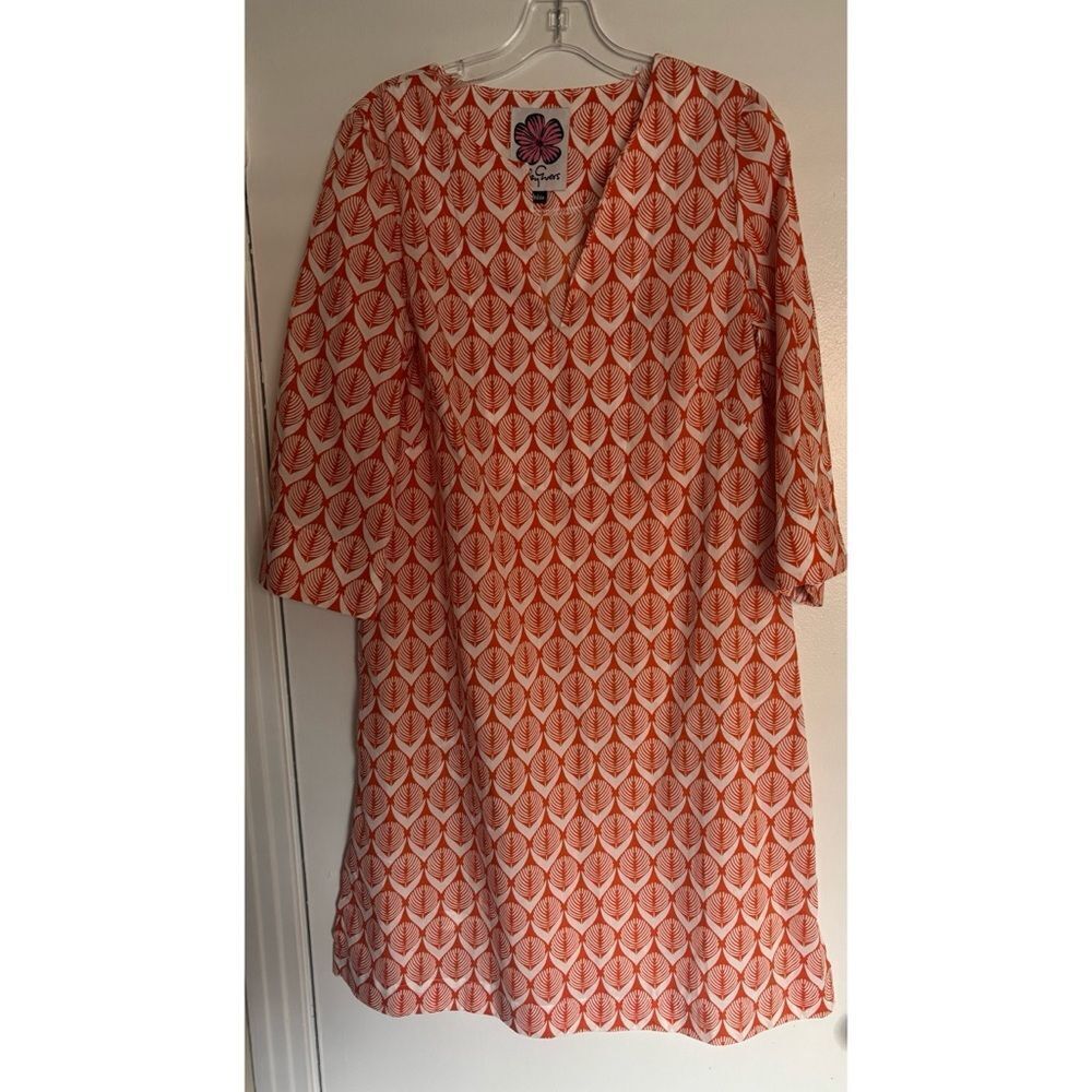 Lesley Evers Danish Flower Cotton Tunic Dress Size M ~ Pristine — image 3 of 7